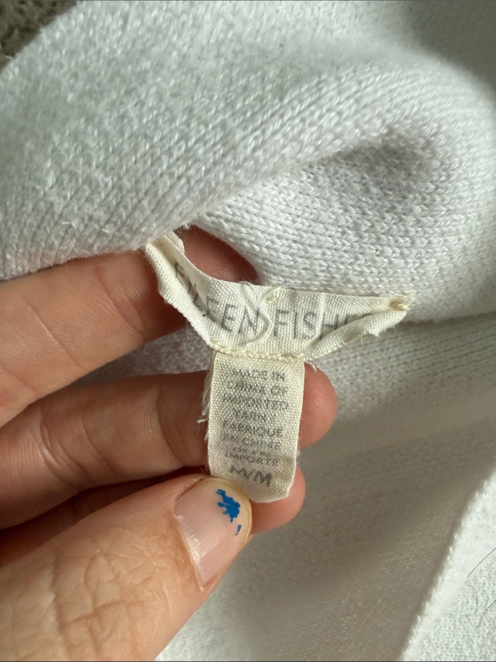 Eileen Fisher White Mock Neck Organic Cotton Sweater - Picture 2 of 4